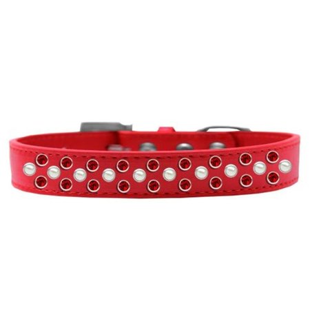 UNCONDITIONAL LOVE Sprinkles Pearl & Red Crystals Dog CollarRed Size 12 UN919892